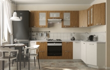 Кухня с фасадами из МДФ, покрытого пленкой ПВХ