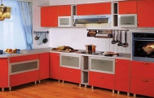 Кухня,красный моно,пластик,ЗОВ,мебельмакс,мебель