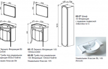 Набор мебели для ванной Флоренция