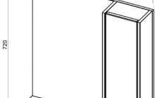 64.22 / 64.22-01 Полка зеркальная 70 Турин со шкафом правая/ левая (700х155х720)