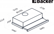 Вытяжка BACKER TH60B(F) Inox Вытяжка BACKER TH60B(F) Inox