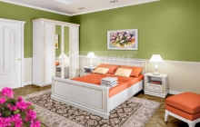 Версаль Спальня (кровать + шкаф + тумбы) Белый Ясень