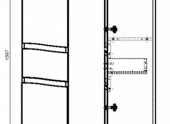 61.34(10) Шкаф 35 Фиджи с ящиком и дверями L/R