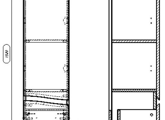 61.11 Шкаф 35 Фиджи с ящиками подвесной L/R