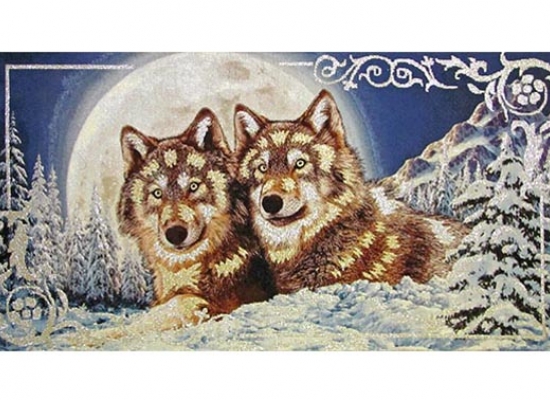 Гобеленовое панно - Два волка