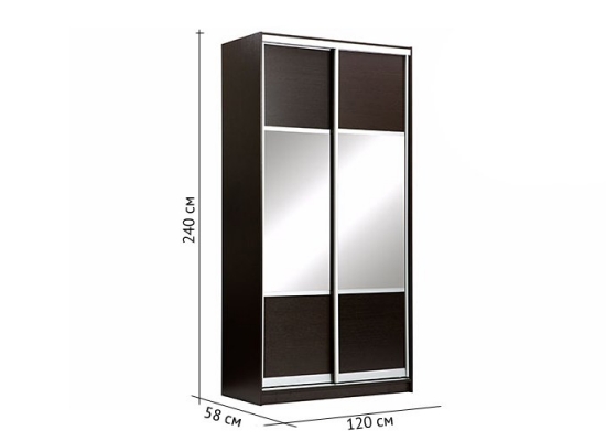 Шкаф купе Престиж 124 см Венге