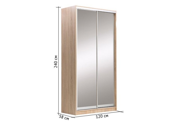 Шкаф купе Стандарт 124 см Дуб сонома