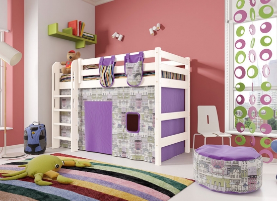 Вариант 5 Полувысокая кровать "Соня" с прямой лестницей