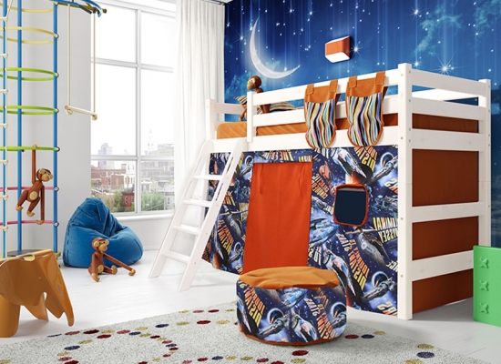 Вариант 6 Полувысокая кровать "Соня" с наклонной лестницей