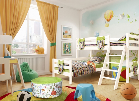 Вариант 8 Угловая кровать "Соня" с наклонной лестницей