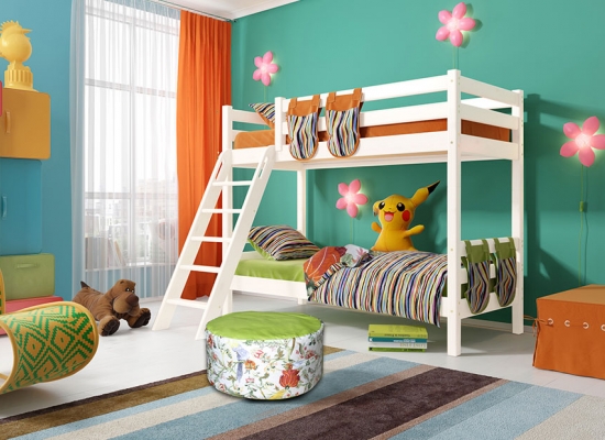 Вариант 10 Двухъярусная кровать "Соня" с наклонной лестницей