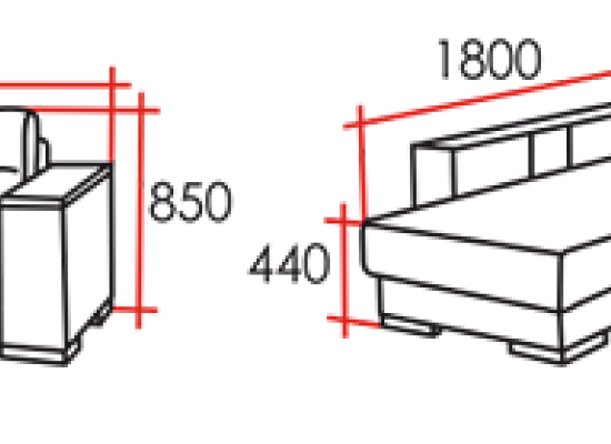 Размеры Угловой диван Кватро-Макс