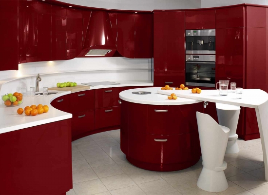 Кухня ЗОВ Акрил Бордо