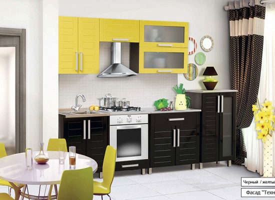Кухня Постформинг Олива/Черный