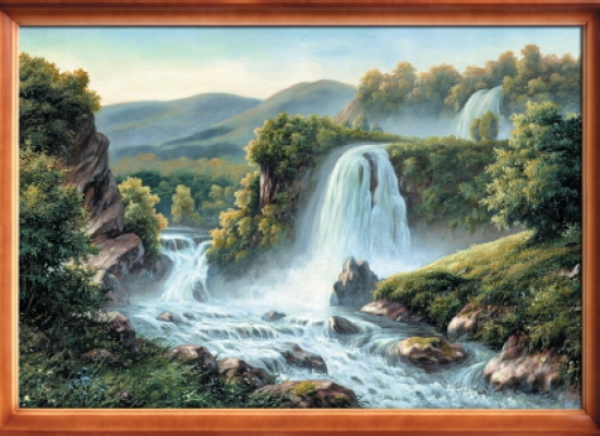 Репродукция на холсте У водопада