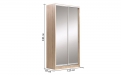 Шкаф купе Стандарт 124 см Дуб сонома